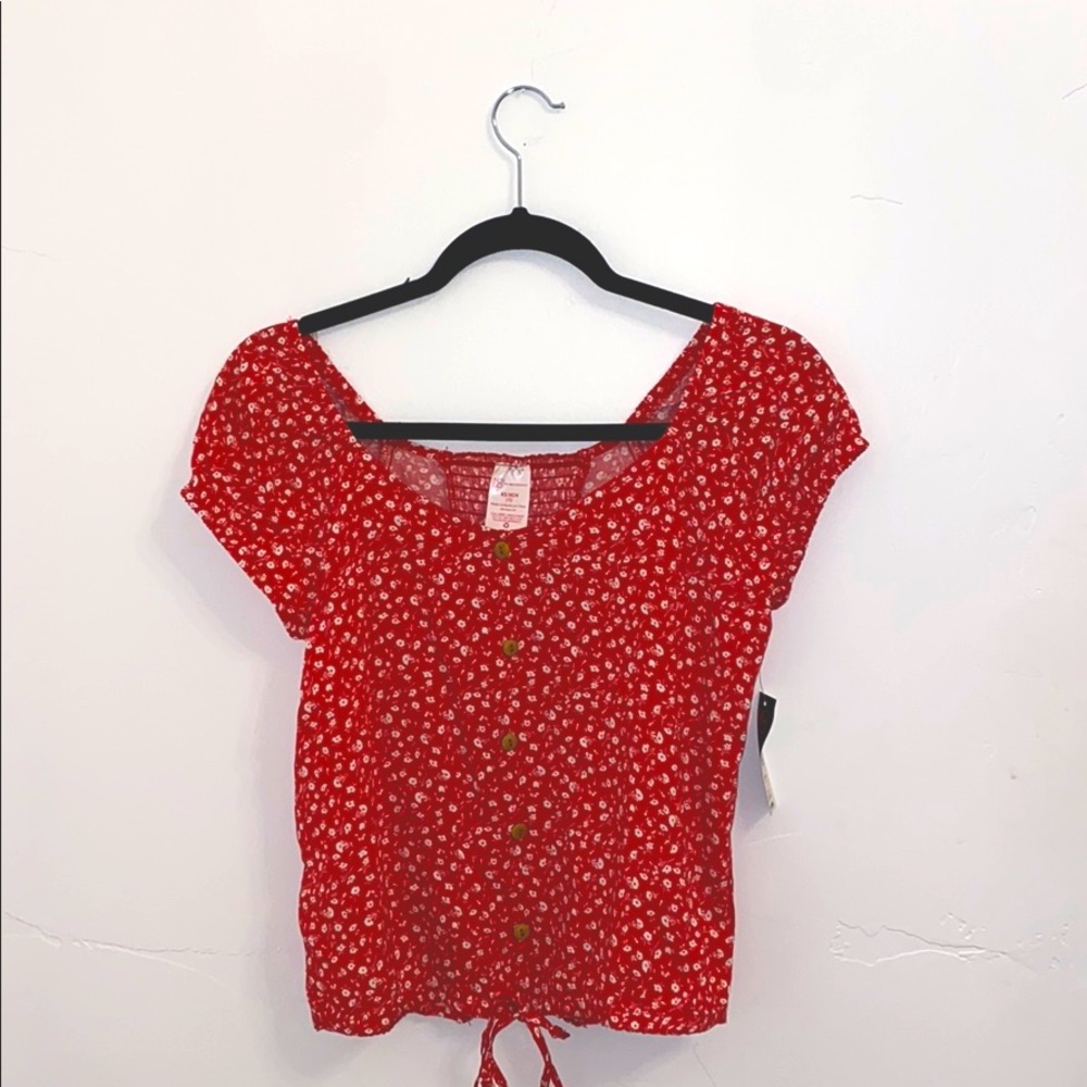 Red Flower Blouse